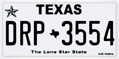 TX license plate DRP3554