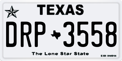 TX license plate DRP3558