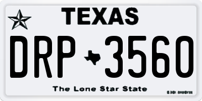 TX license plate DRP3560