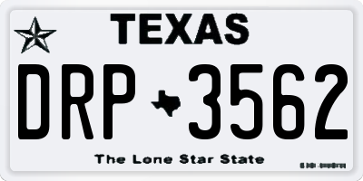 TX license plate DRP3562