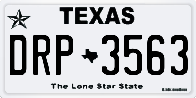TX license plate DRP3563