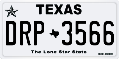 TX license plate DRP3566