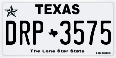 TX license plate DRP3575