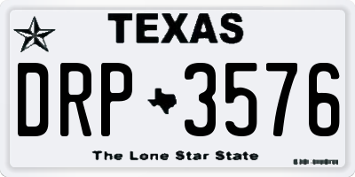 TX license plate DRP3576