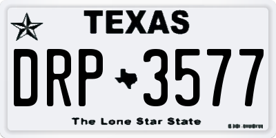 TX license plate DRP3577