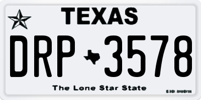 TX license plate DRP3578