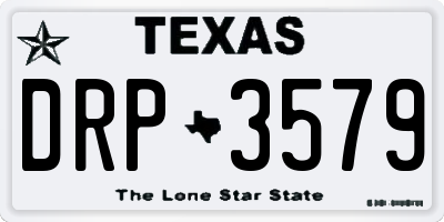 TX license plate DRP3579