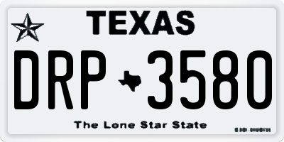 TX license plate DRP3580