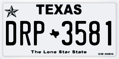 TX license plate DRP3581