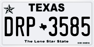 TX license plate DRP3585