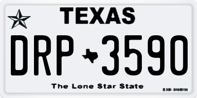 TX license plate DRP3590