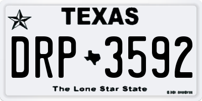 TX license plate DRP3592