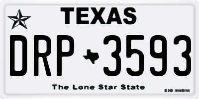 TX license plate DRP3593