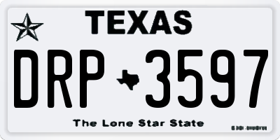 TX license plate DRP3597