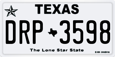 TX license plate DRP3598