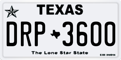TX license plate DRP3600