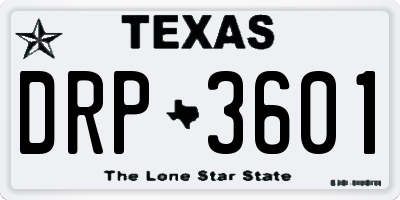 TX license plate DRP3601