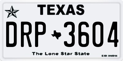 TX license plate DRP3604