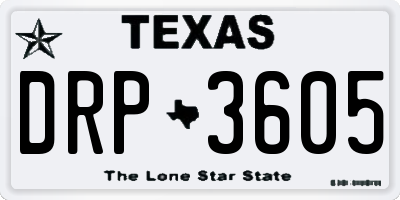 TX license plate DRP3605