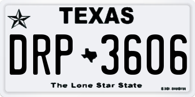 TX license plate DRP3606