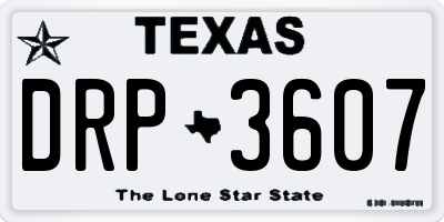 TX license plate DRP3607