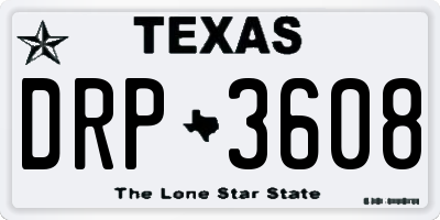 TX license plate DRP3608