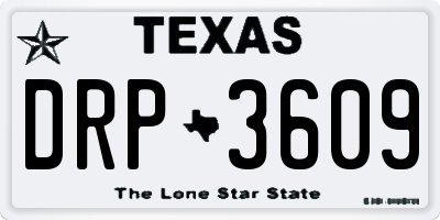 TX license plate DRP3609