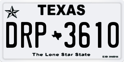 TX license plate DRP3610