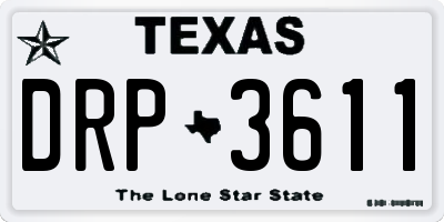 TX license plate DRP3611