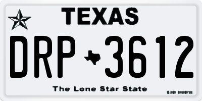 TX license plate DRP3612