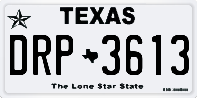 TX license plate DRP3613