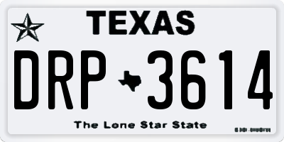 TX license plate DRP3614