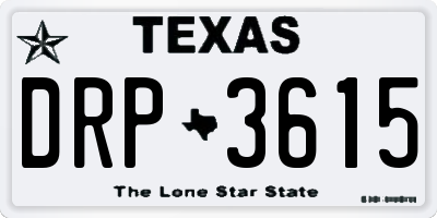 TX license plate DRP3615
