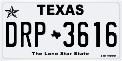 TX license plate DRP3616
