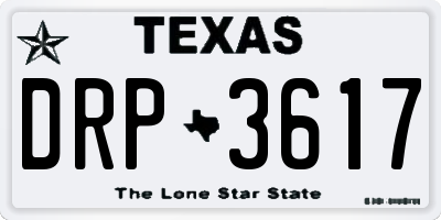 TX license plate DRP3617