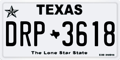 TX license plate DRP3618