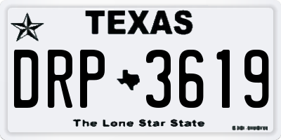 TX license plate DRP3619
