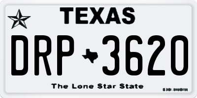 TX license plate DRP3620
