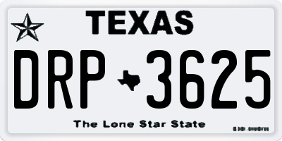 TX license plate DRP3625