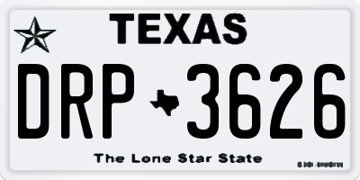 TX license plate DRP3626