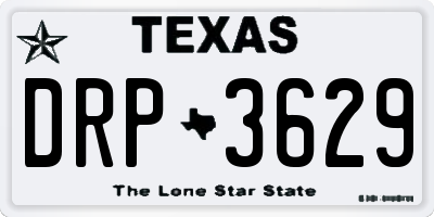TX license plate DRP3629