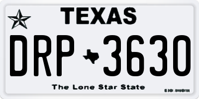 TX license plate DRP3630