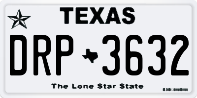 TX license plate DRP3632