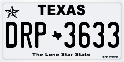 TX license plate DRP3633