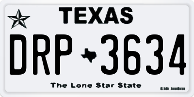 TX license plate DRP3634