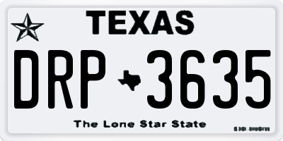 TX license plate DRP3635