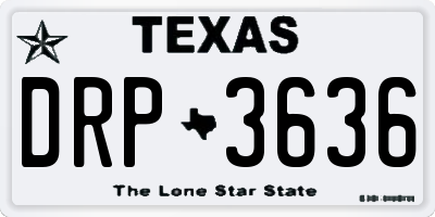 TX license plate DRP3636