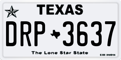 TX license plate DRP3637