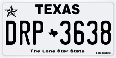 TX license plate DRP3638