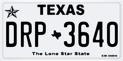 TX license plate DRP3640